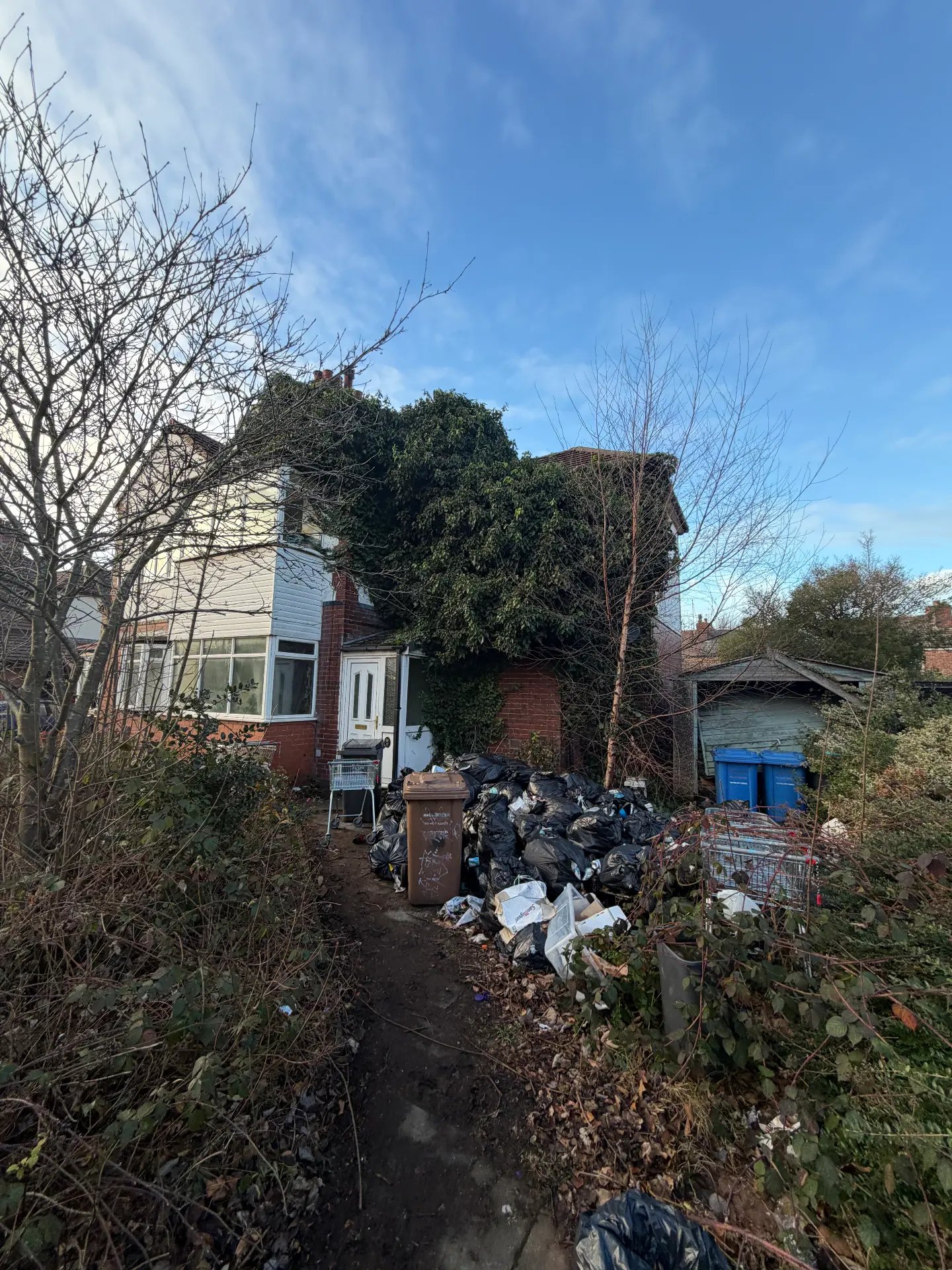 Overgrown and full of rubbish